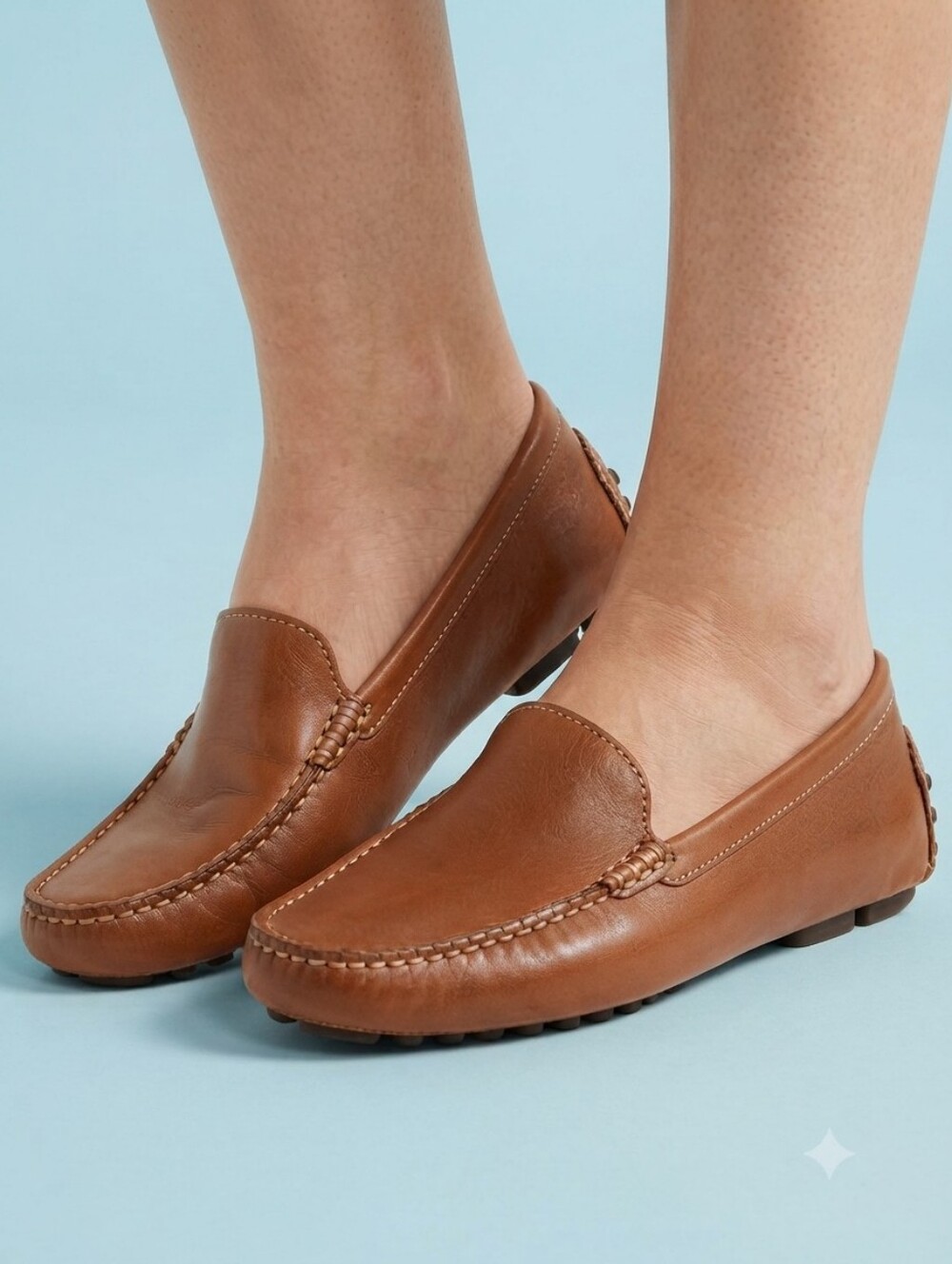 NEW Tablets Leather Shoes Loafers Moccasins Slip on Flats Brown Size 7.5 B